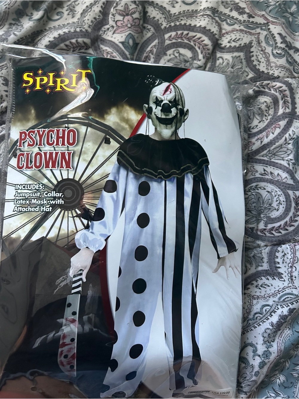 Spirit Psycho Clown Kids Costume - Black and White